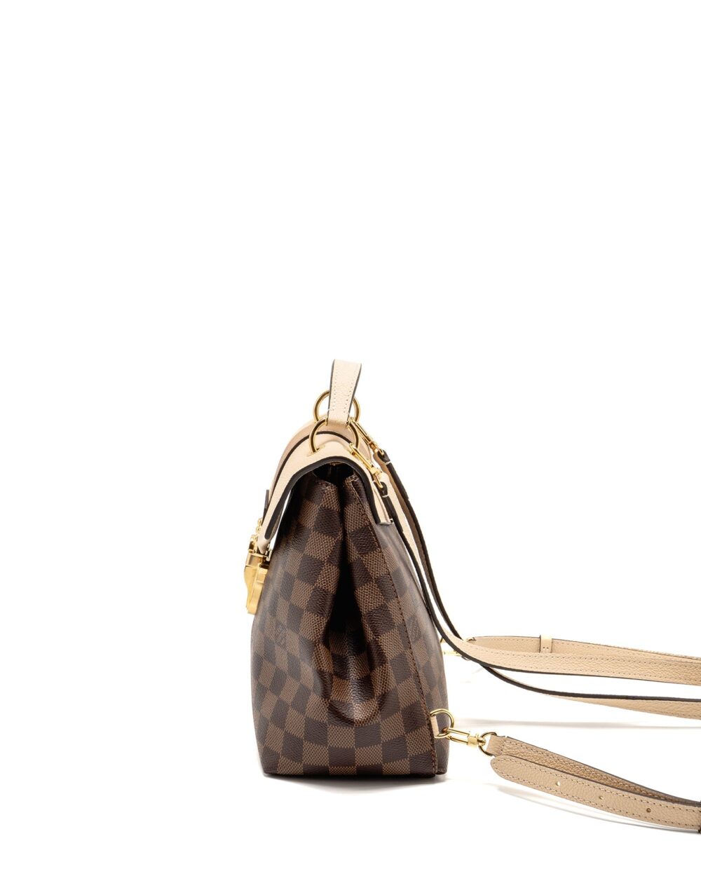 AAA Replica Louis Vuitton LV CLAPTON BACKPACK DAMIER EBENE CANVAS/LEATHER LIGHT PINK GHW