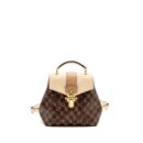 AAA Replica Louis Vuitton LV CLAPTON BACKPACK DAMIER EBENE CANVAS/LEATHER LIGHT PINK GHW