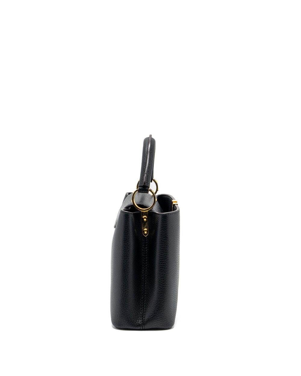 AAA Replica Louis Vuitton LV CAPUCINES BB TAURILLON BLACK / PINK GHW