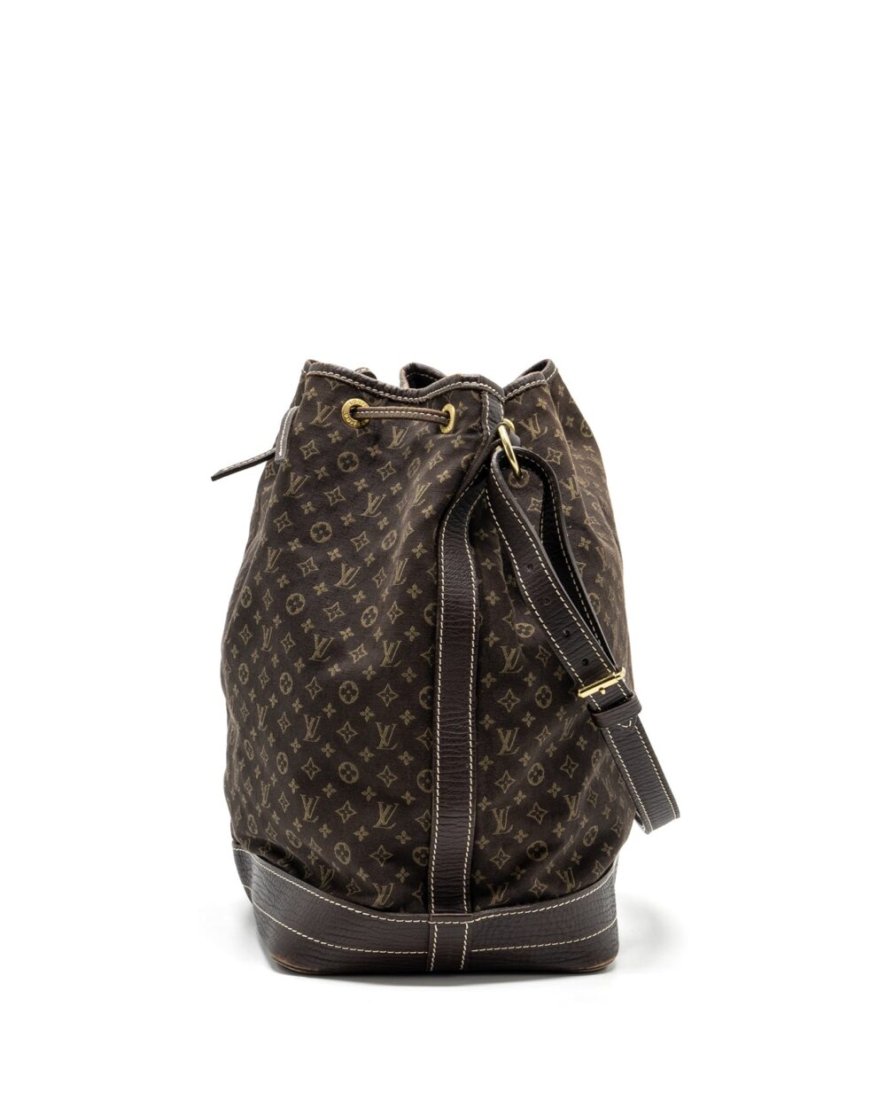 AAA Replica Louis Vuitton LV LIN NOE BAG FABRIC/LEATHER EBENE GHW