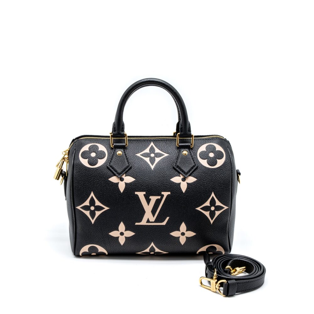 AAA Replica Louis Vuitton LV SPEEDY BANDOULIERE 25 BICOLOUR MONOGRAM EMPREINTE GHW (NEW VERSION)