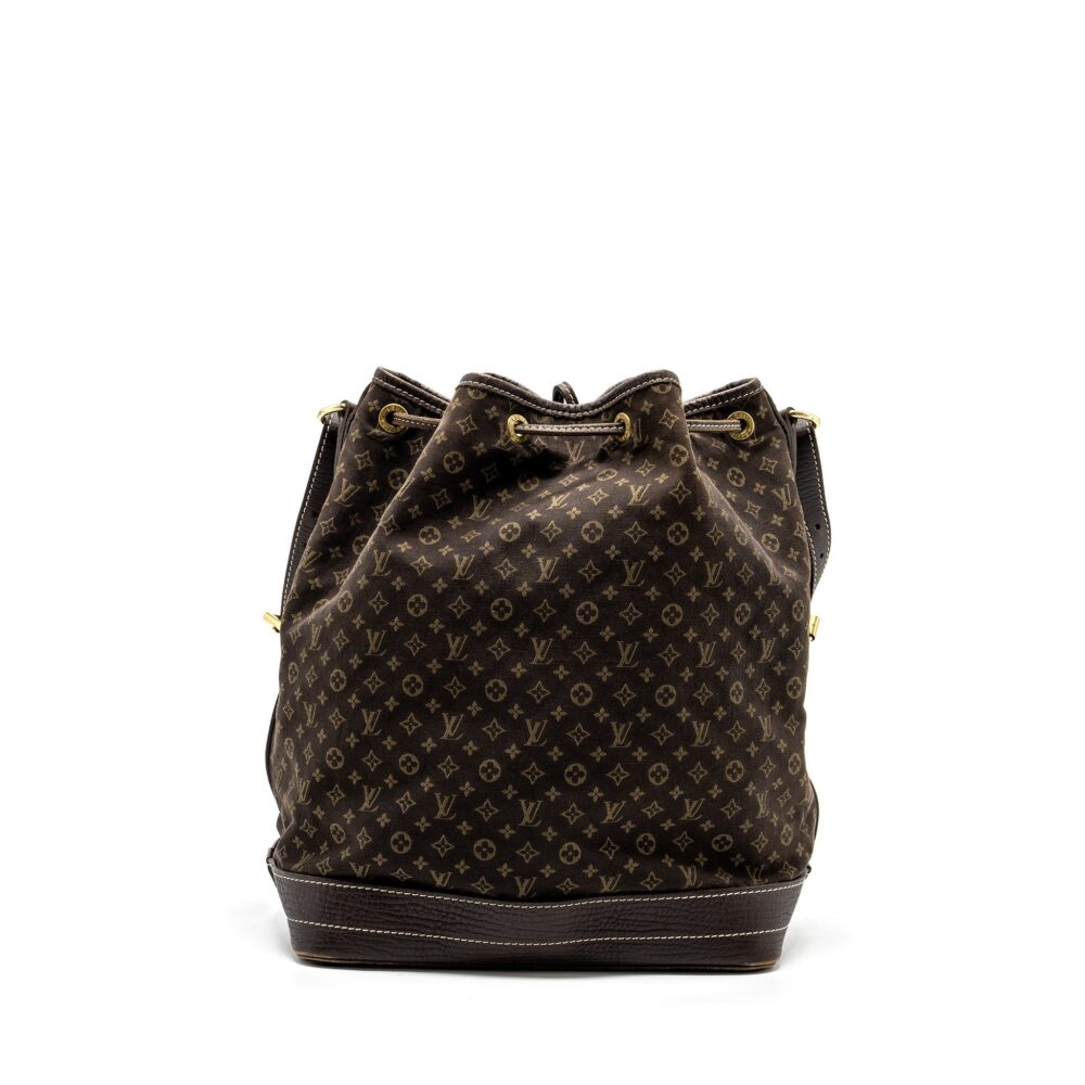 AAA Replica Louis Vuitton LV LIN NOE BAG FABRIC/LEATHER EBENE GHW