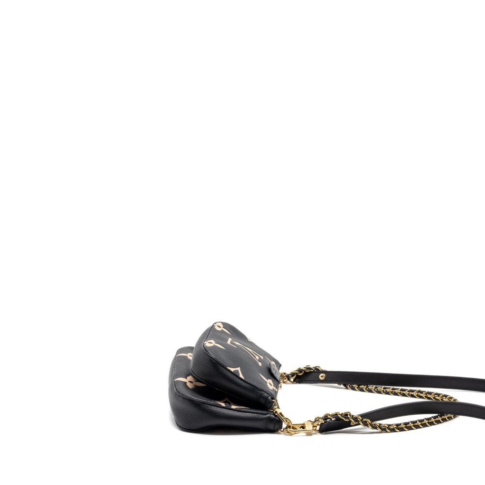 AAA Replica Louis Vuitton LV MULTI POCHETTE MONOGRAM EMPREINTE BLACK GHW