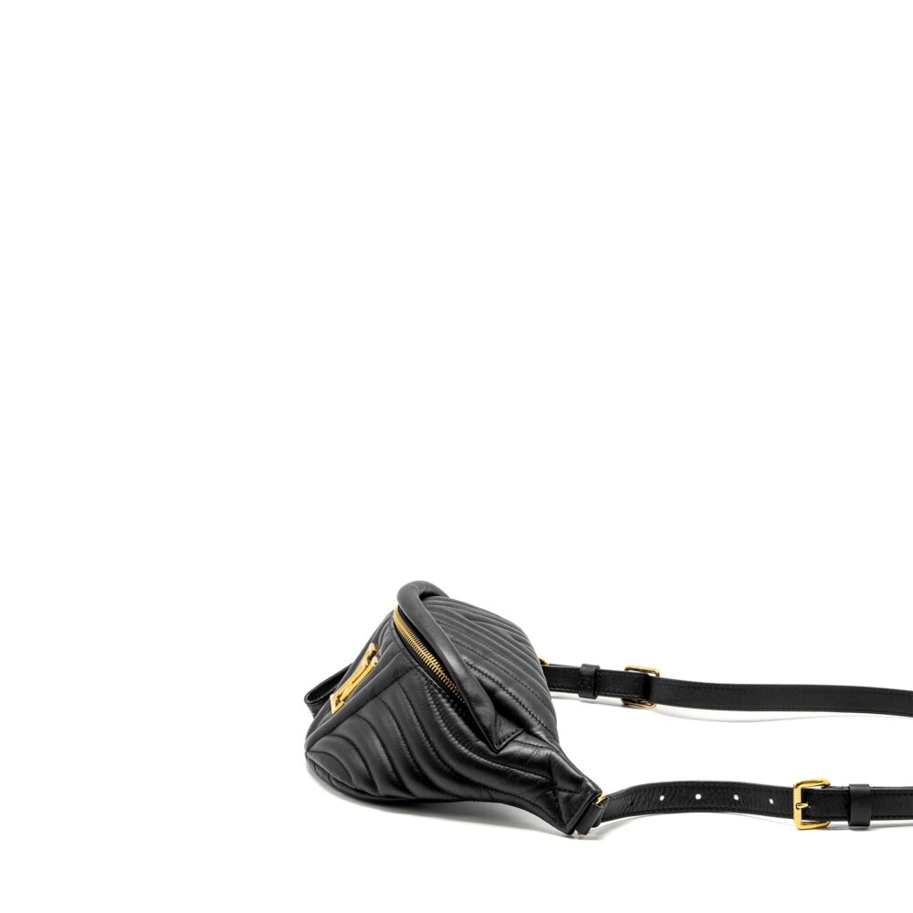 AAA Replica Louis Vuitton LV NEW WAVE BUMBAG CALFSKIN BLACK GHW