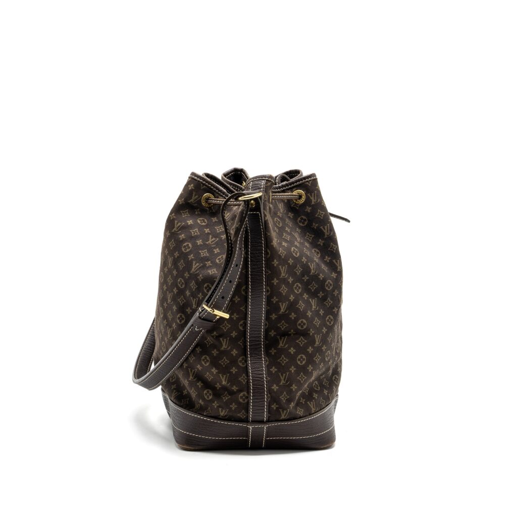 AAA Replica Louis Vuitton LV LIN NOE BAG FABRIC/LEATHER EBENE GHW