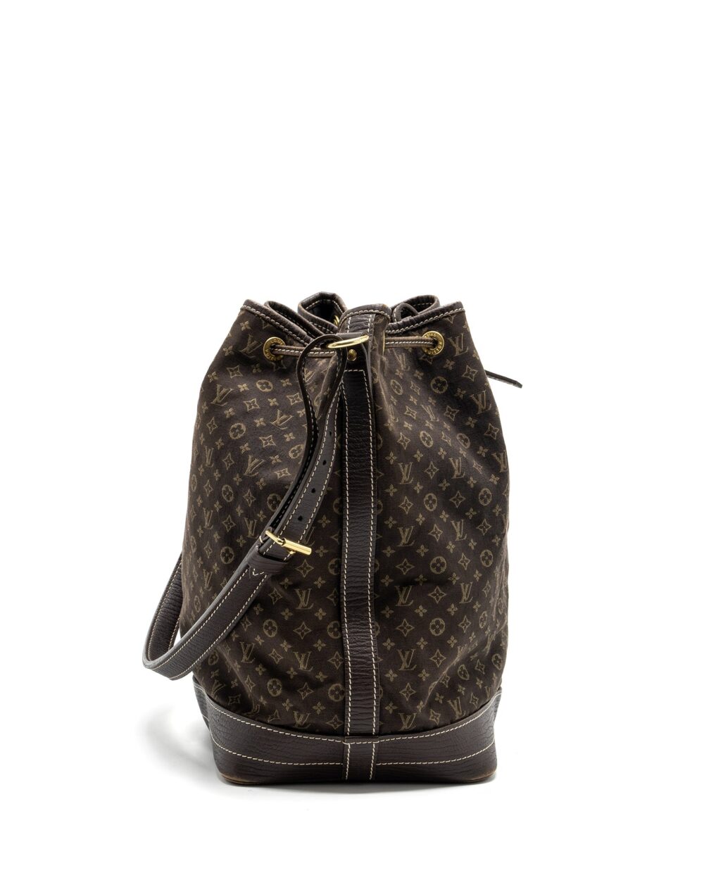 AAA Replica Louis Vuitton LV LIN NOE BAG FABRIC/LEATHER EBENE GHW