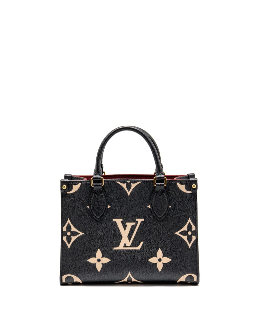 AAA Replica Louis Vuitton LV ONTHEGO BB BICOLOUR MONOGRAM EMPREINTE LEATHER BLACK/BEIGE GHW