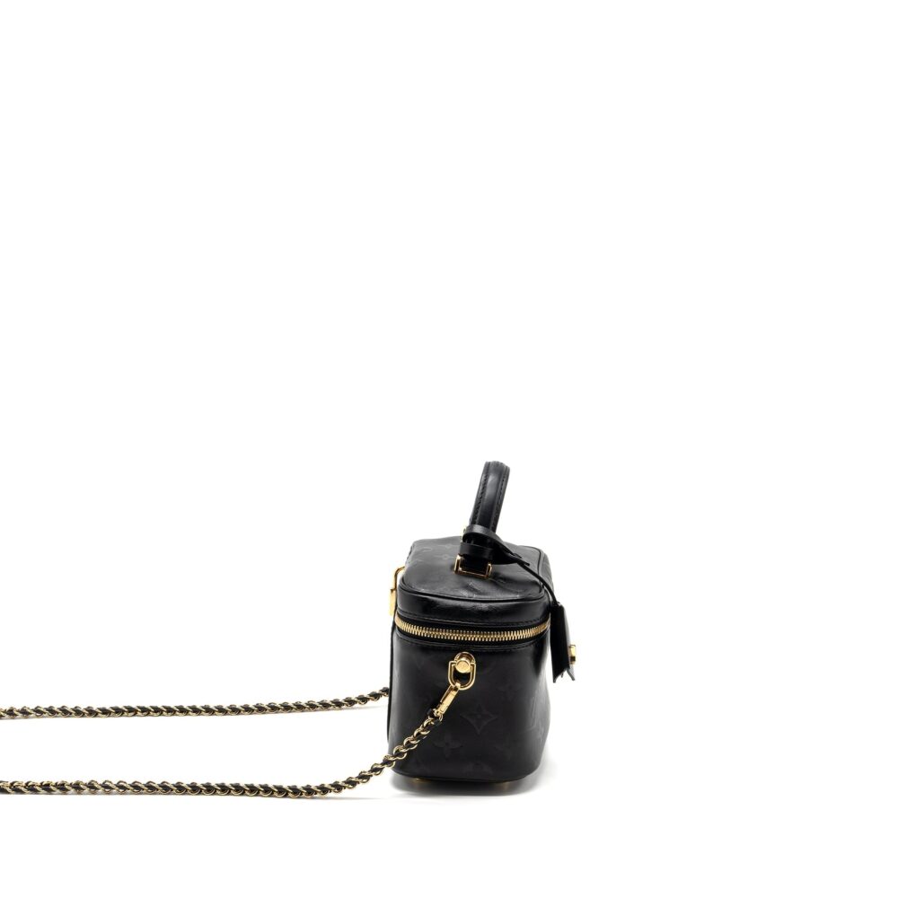 AAA Replica Louis Vuitton LV VANITY PM MONOGRAM LAMBSKIN BLACK GHW