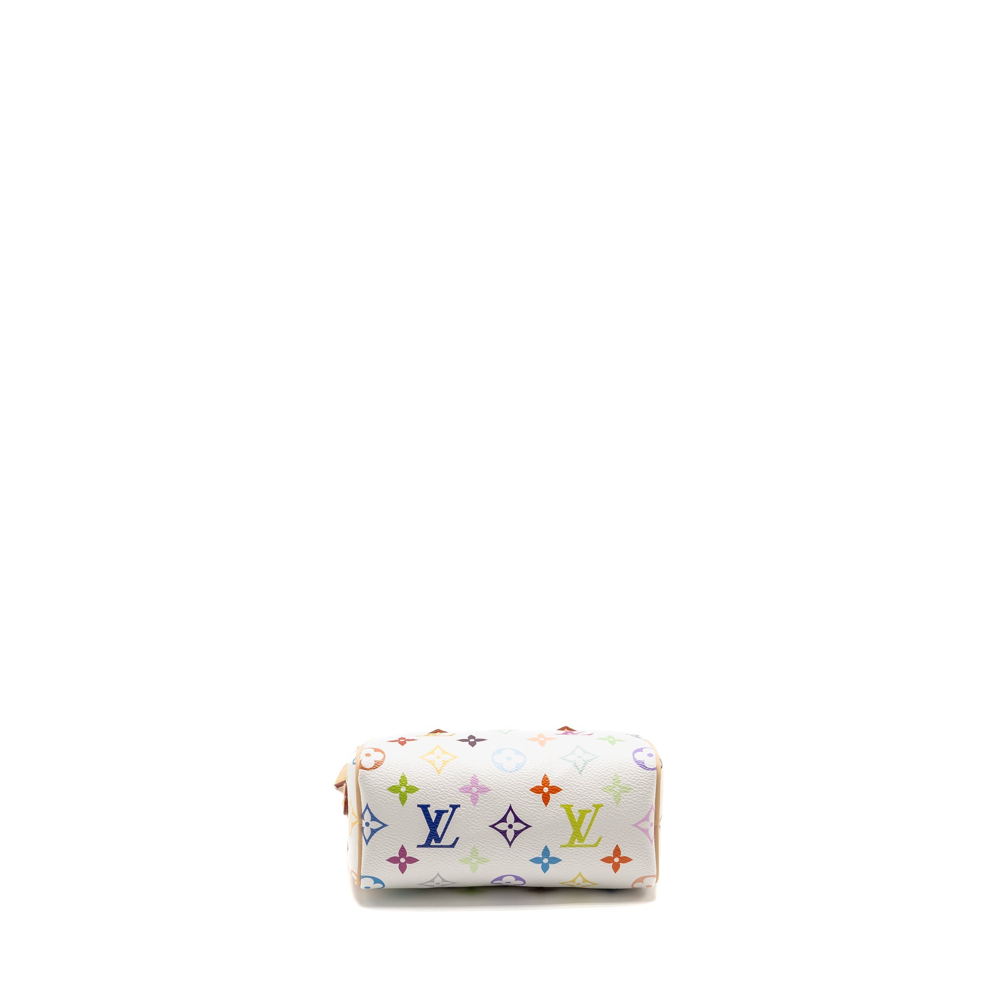 AAA Replica Louis Vuitton LV X TAKASHI MURAKAMI NANO SPEEDY MULTICOLOURED MONOGRAM CANVAS WHITE GHW