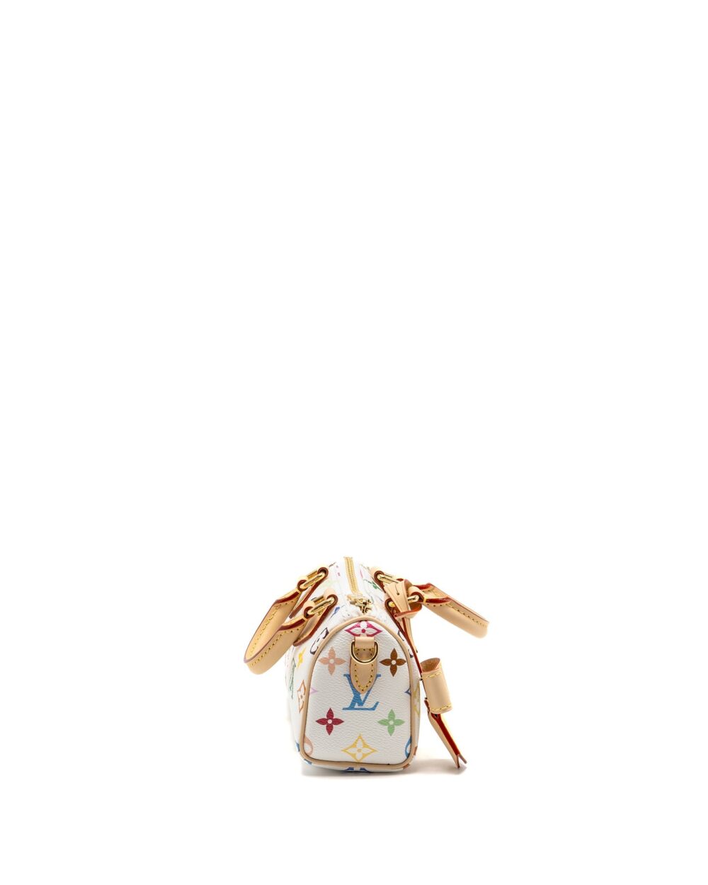 AAA Replica Louis Vuitton LV X TAKASHI MURAKAMI NANO SPEEDY MULTICOLOURED MONOGRAM CANVAS WHITE GHW