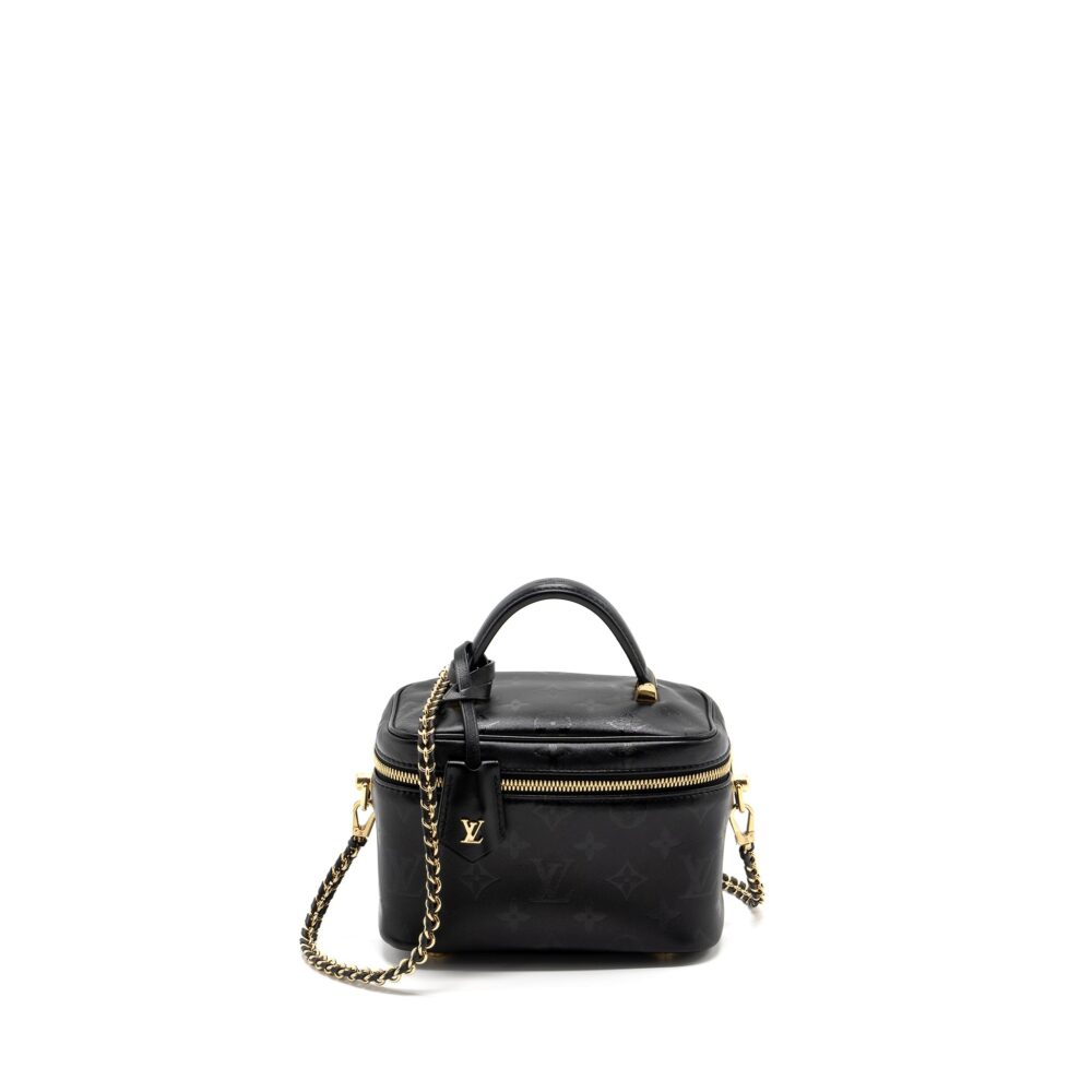 AAA Replica Louis Vuitton LV VANITY PM MONOGRAM LAMBSKIN BLACK GHW