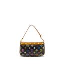 AAA Replica Louis Vuitton LV POCHETTE ACCESSORIES CANVAS BLACK MULTICOLOUR GHW