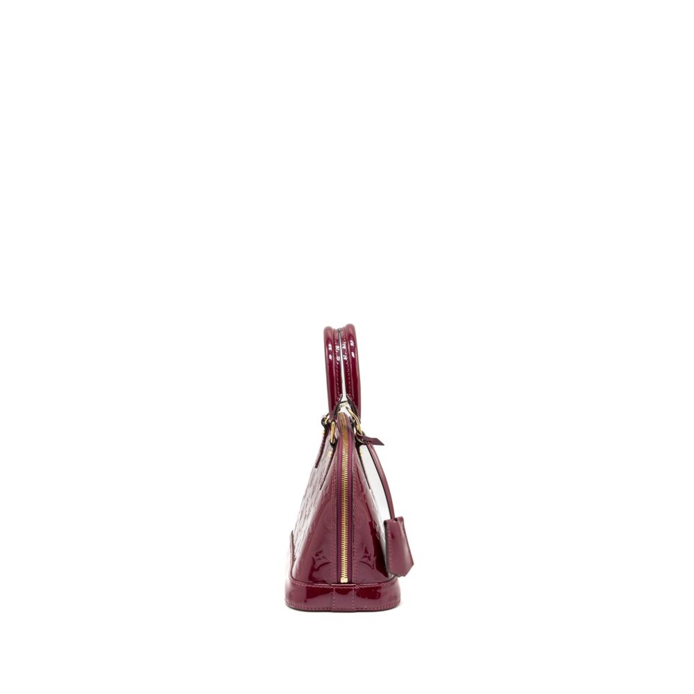 AAA Replica Louis Vuitton LV ALMA BB PATENT LEATHER INDIAN ROSE GHW