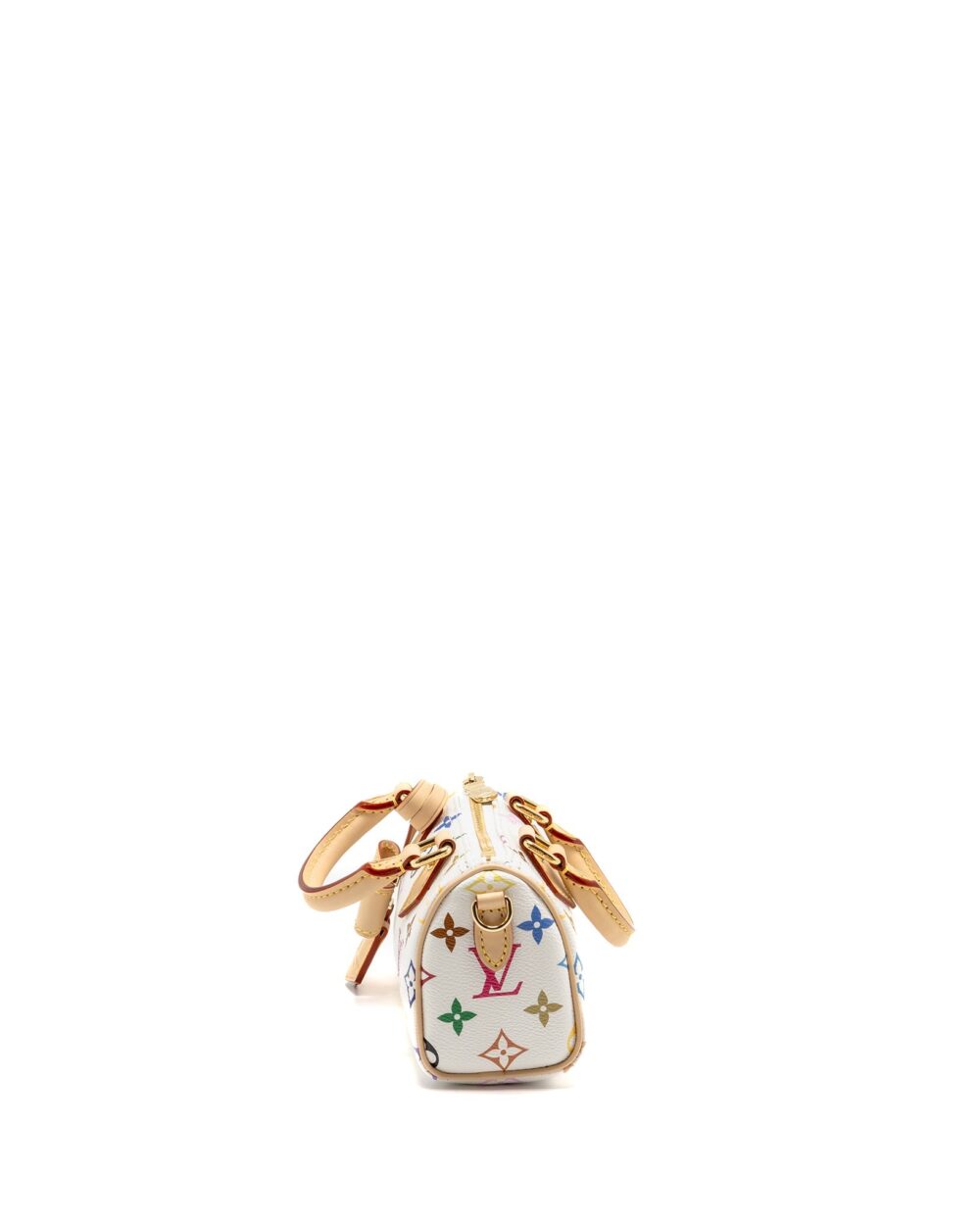AAA Replica Louis Vuitton LV X TAKASHI MURAKAMI NANO SPEEDY MULTICOLOURED MONOGRAM CANVAS WHITE GHW