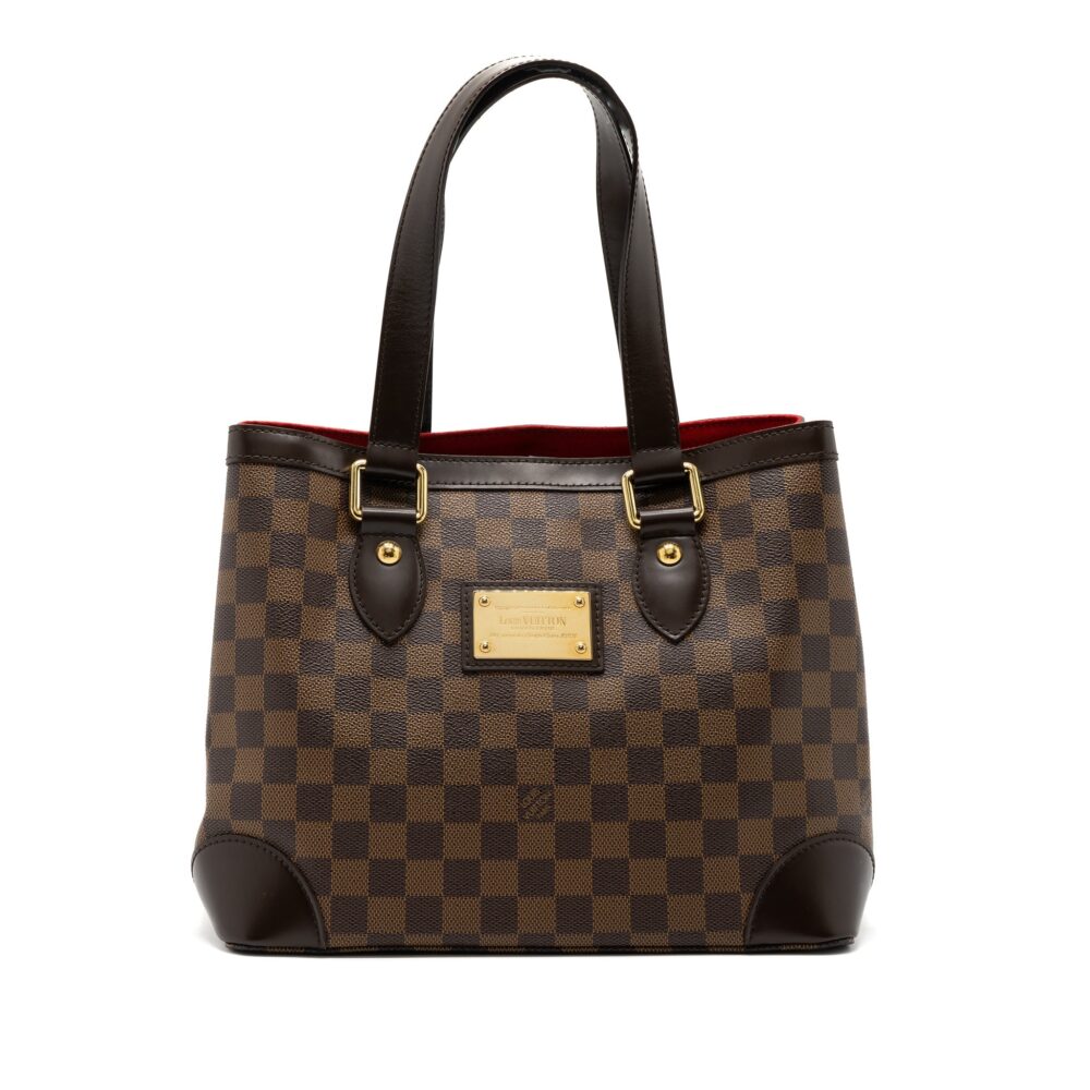 AAA Replica Louis Vuitton LV HAMSTEAD TOTE BAG DAMIER EBENE GHW