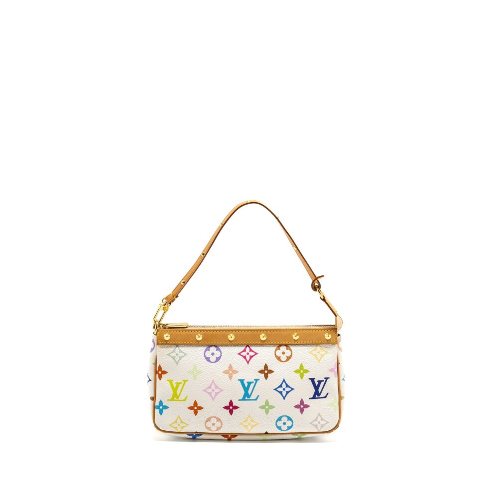AAA Replica Louis Vuitton LV POCHETTE ACCESSORIES CANVAS WHITE MULTICOLOUR GHW