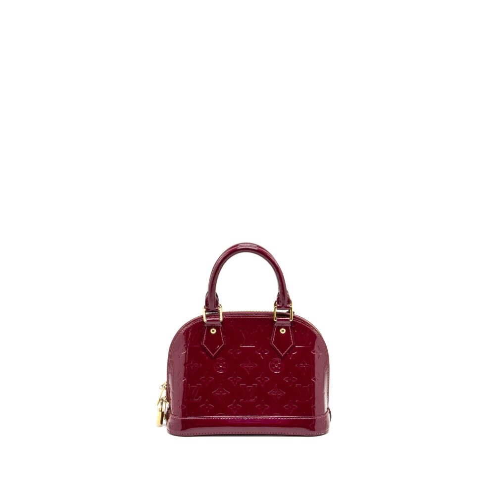 AAA Replica Louis Vuitton LV ALMA BB PATENT LEATHER INDIAN ROSE GHW