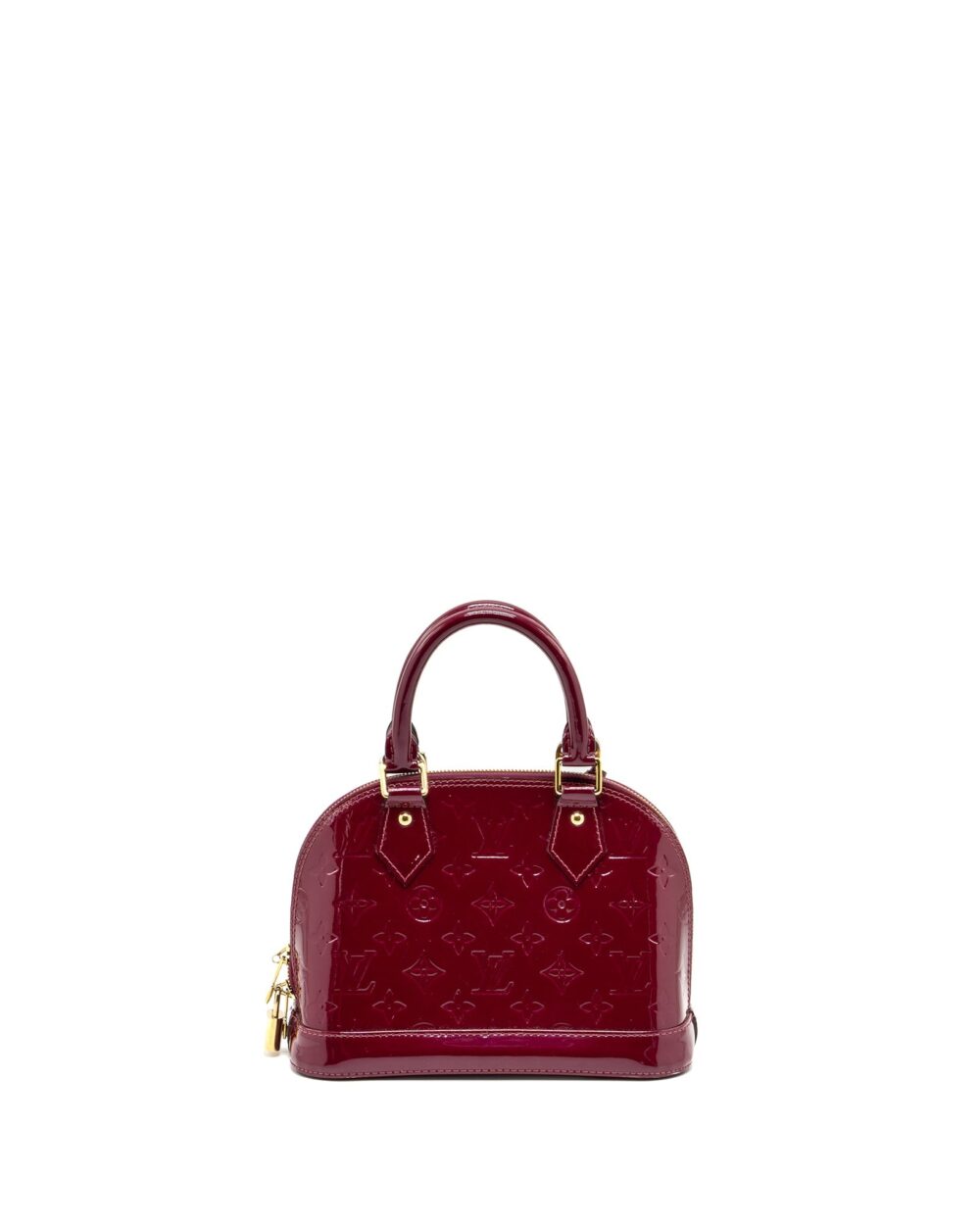 AAA Replica Louis Vuitton LV ALMA BB PATENT LEATHER INDIAN ROSE GHW
