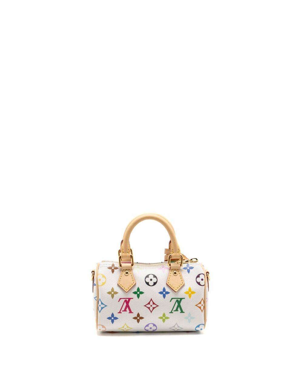 AAA Replica Louis Vuitton LV X TAKASHI MURAKAMI NANO SPEEDY MULTICOLOURED MONOGRAM CANVAS WHITE GHW