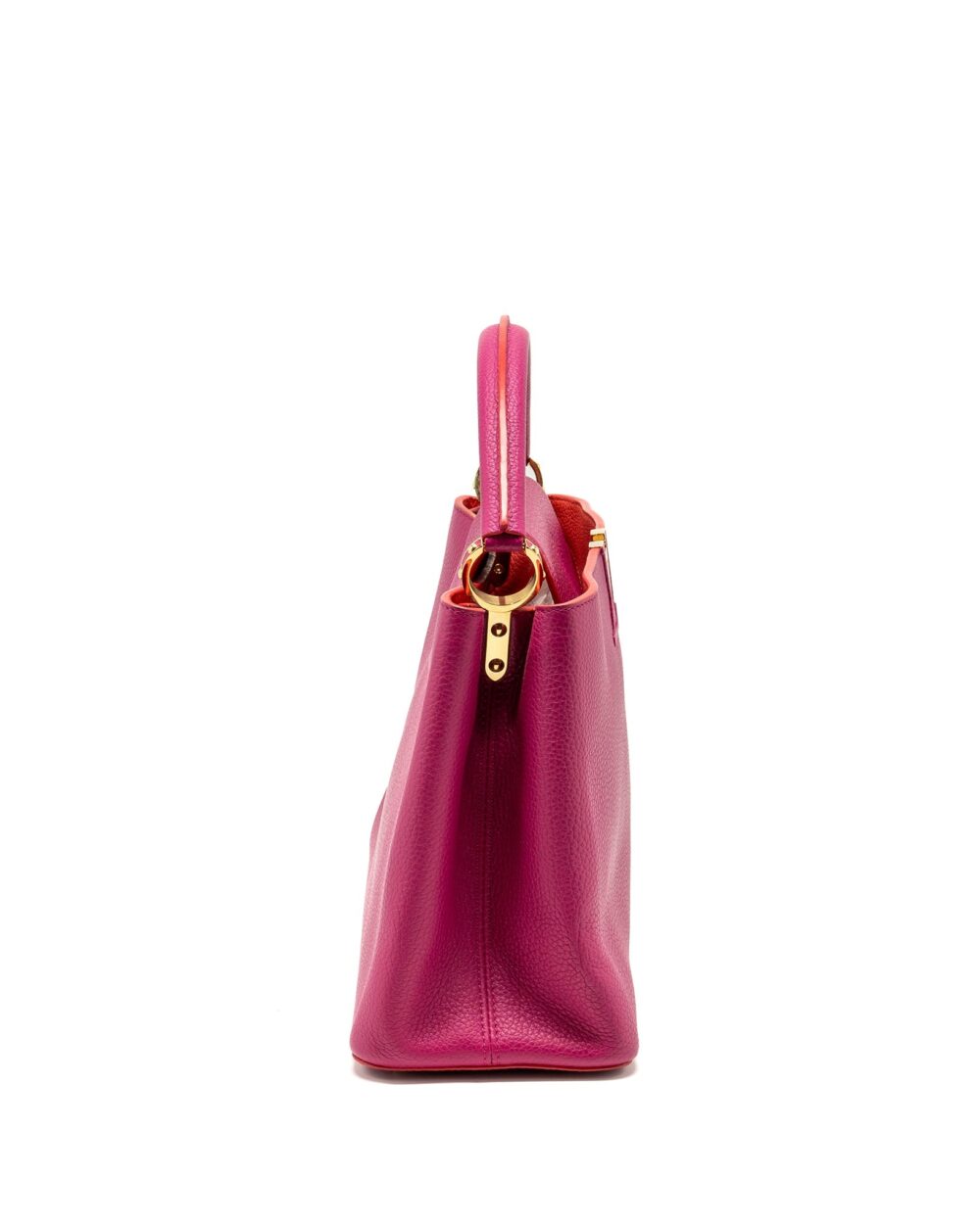AAA Replica Louis Vuitton LV CAPUCINES GM TAURILLON PINK GHW