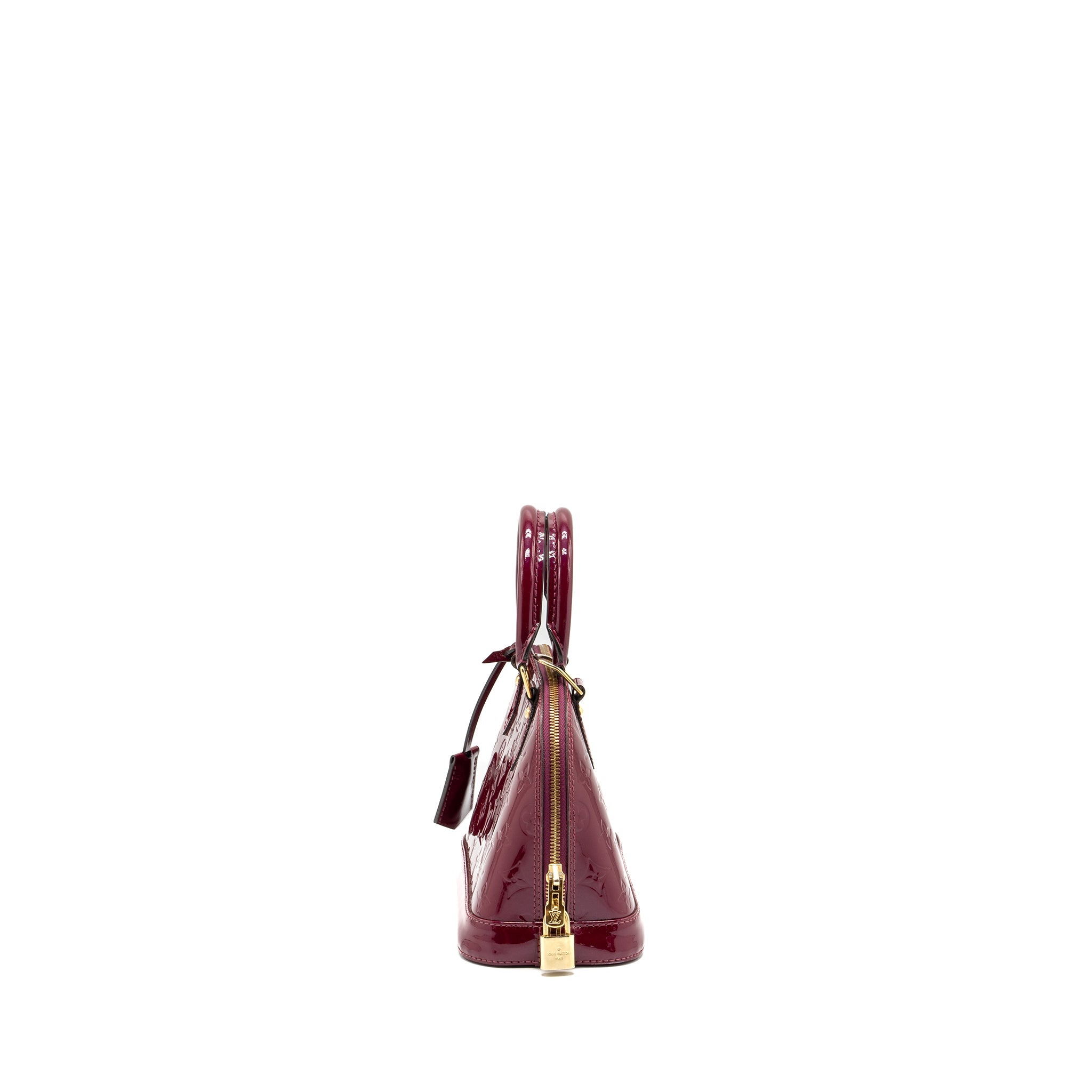 AAA Replica Louis Vuitton LV ALMA BB PATENT LEATHER INDIAN ROSE GHW