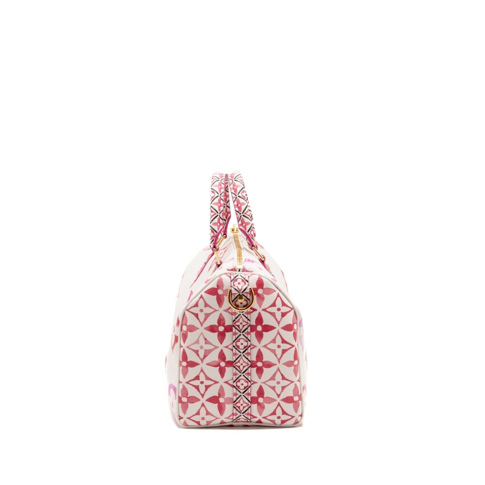 AAA Replica Louis Vuitton LV BY THE POOL SPEEDY BANDOULIERE 25 GIANT MONOGRAM CANVAS PINK/WHITE GHW