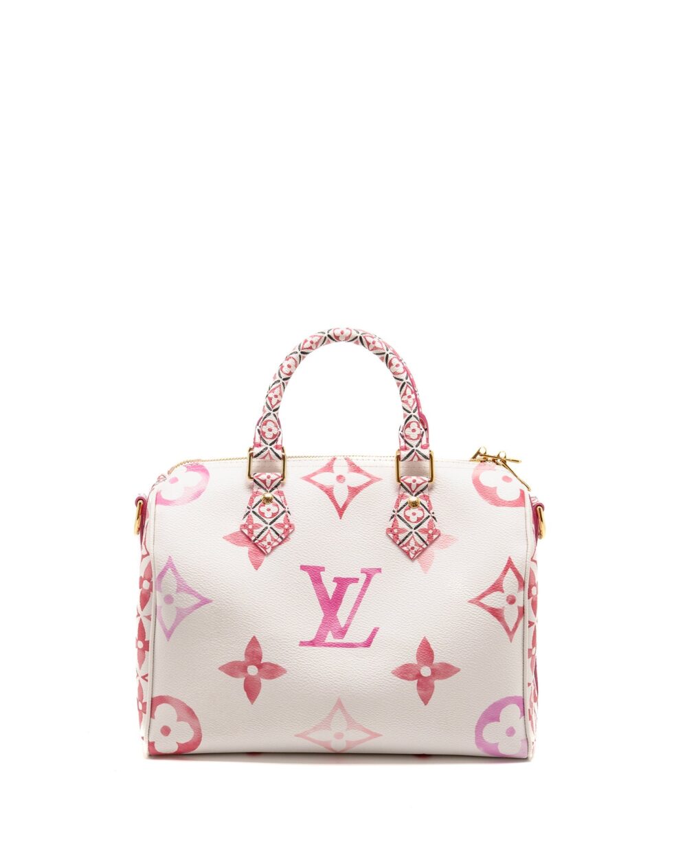 AAA Replica Louis Vuitton LV BY THE POOL SPEEDY BANDOULIERE 25 GIANT MONOGRAM CANVAS PINK/WHITE GHW