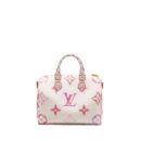 AAA Replica Louis Vuitton LV BY THE POOL SPEEDY BANDOULIERE 25 GIANT MONOGRAM CANVAS PINK/WHITE GHW
