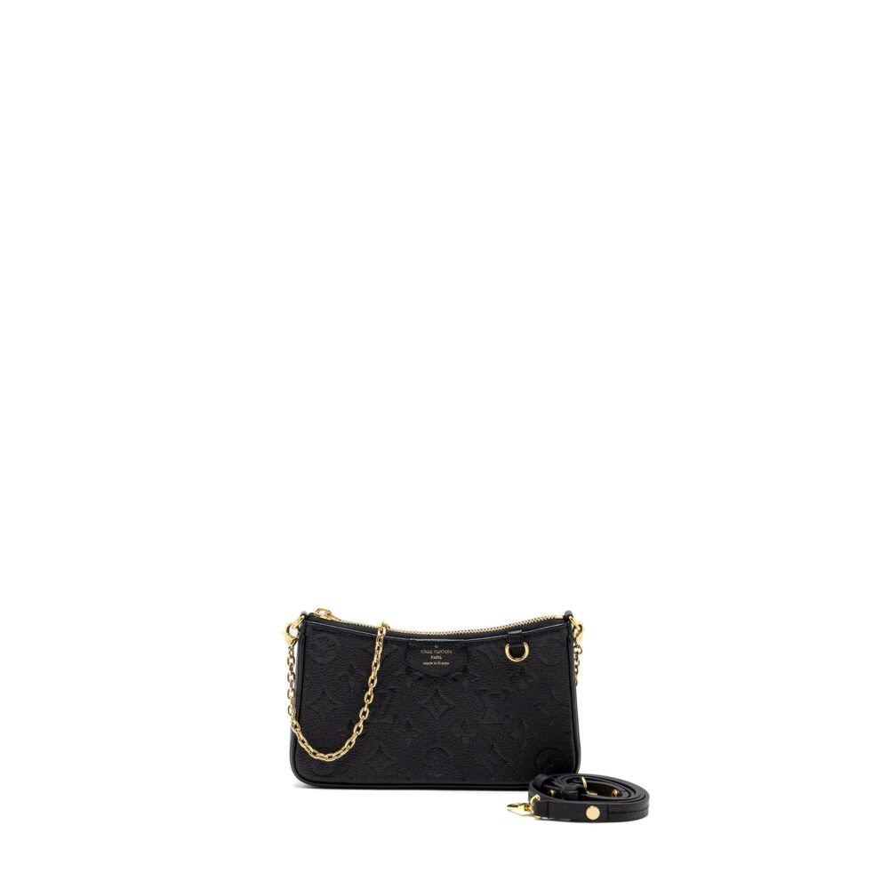 AAA Replica Louis Vuitton LV EASY POUCH ON STRAP MONOGRAM EMPREINTE BLACK GHW (NEW VERSION)