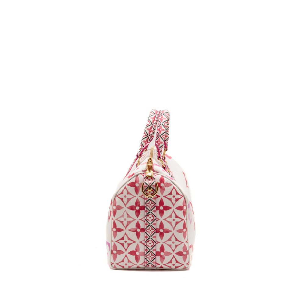 AAA Replica Louis Vuitton LV BY THE POOL SPEEDY BANDOULIERE 25 GIANT MONOGRAM CANVAS PINK/WHITE GHW