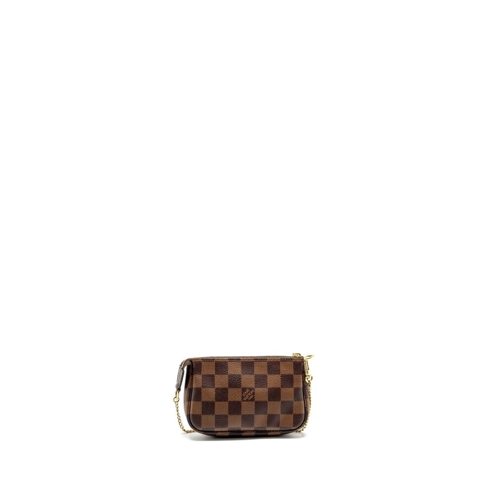 AAA Replica Louis Vuitton LV MINI POCHETTE DAMIER EBENE GHW