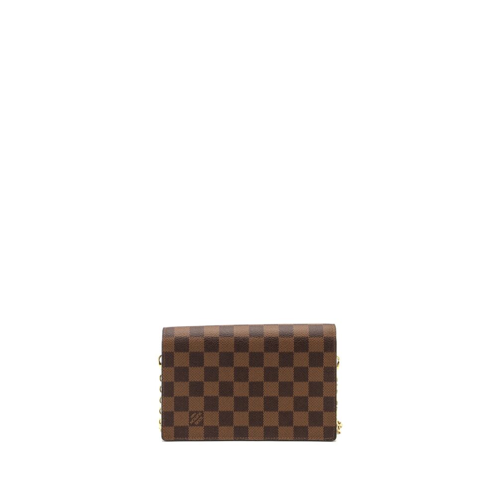 AAA Replica Louis Vuitton LV VAVIN CHAIN WALLET DAMIER EBENE CANVAS GHW