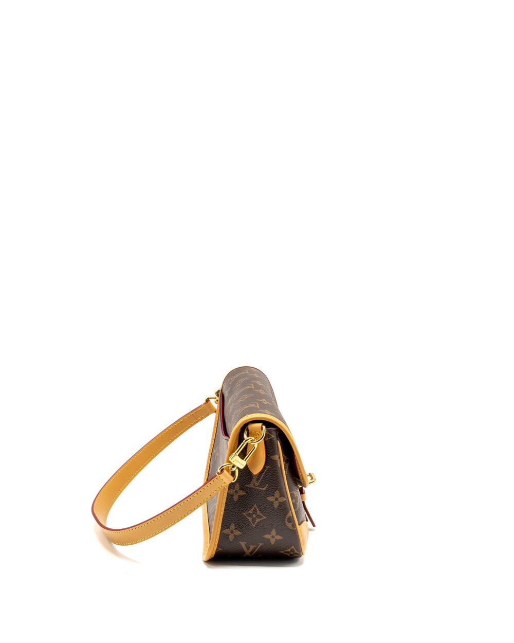 AAA Replica Louis Vuitton LV DIANE BAG WITH FUCHSIA STRAP MONOGRAM CANVAS GHW