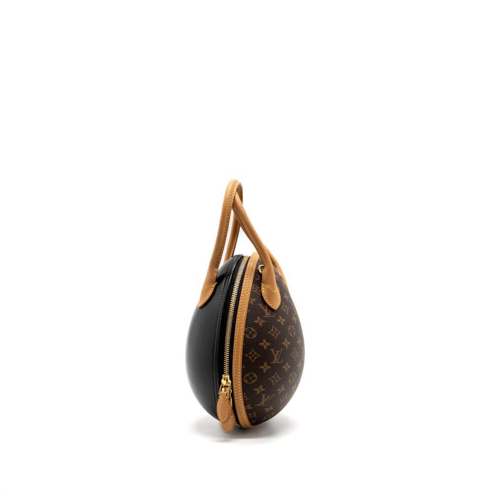 AAA Replica Louis Vuitton LV EGG BAG MONOGRAM CANVAS/LEATHER BROWN/BLACK GHW