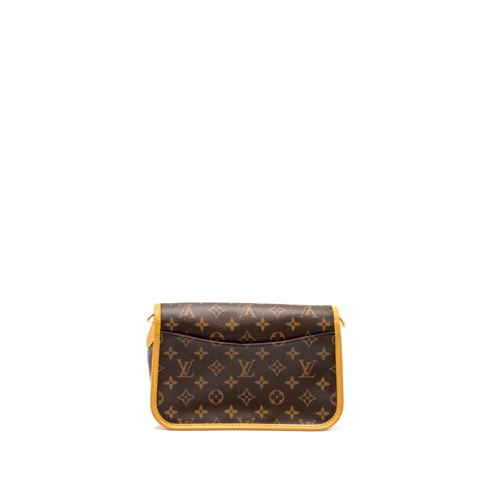 AAA Replica Louis Vuitton LV DIANE BAG WITH FUCHSIA STRAP MONOGRAM CANVAS GHW
