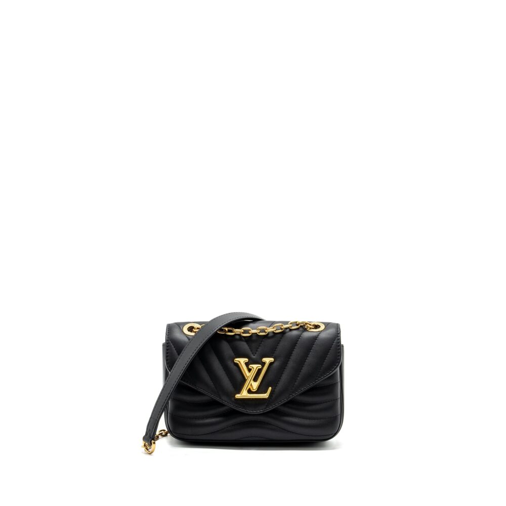 AAA Replica Louis Vuitton LV NEW WAVE PM CHAIN BAG CALFSKIN BLACK GHW (NEW VERSION)