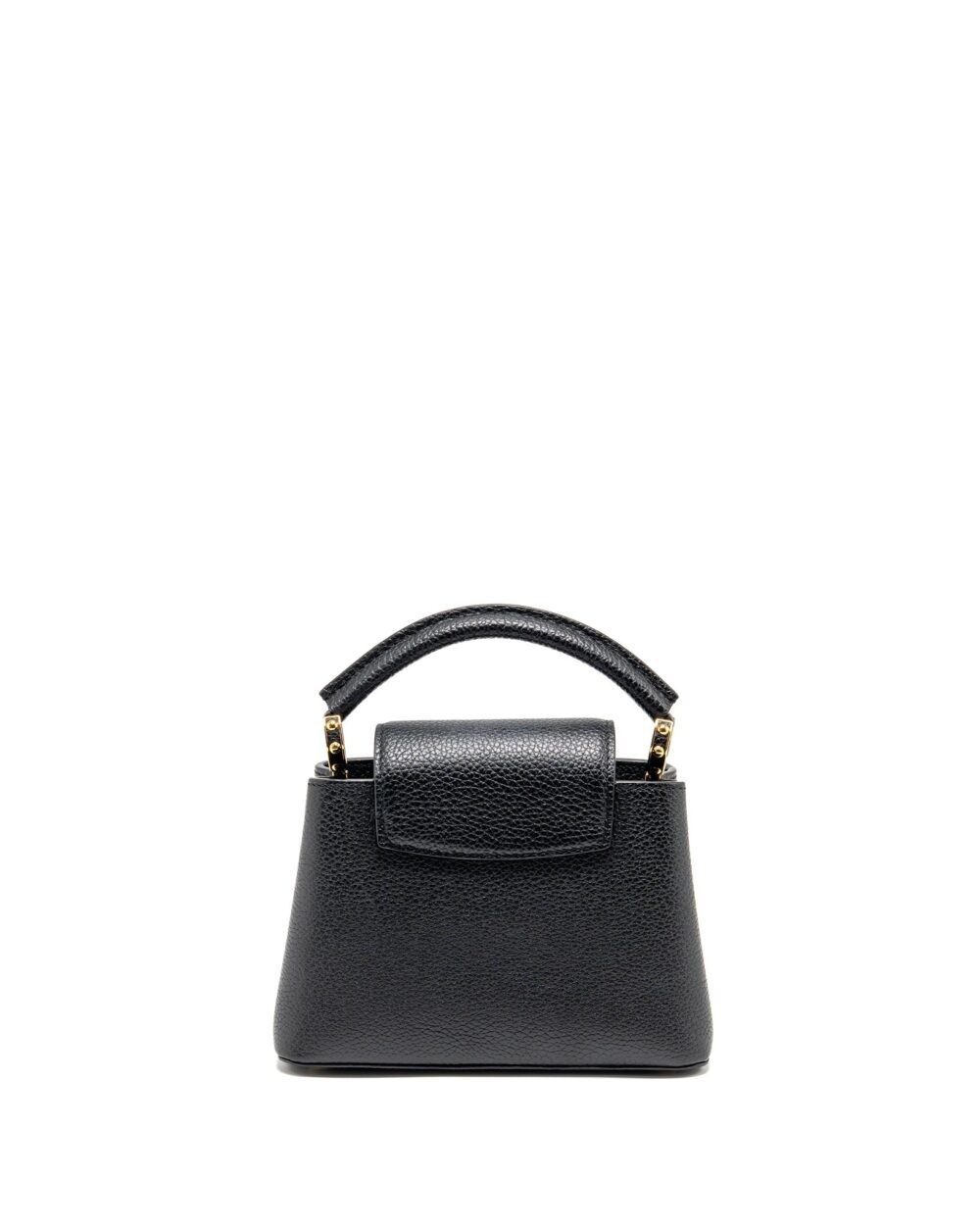 AAA Replica Louis Vuitton LV CAPUCINES MINI TAURILLON BLACK GHW