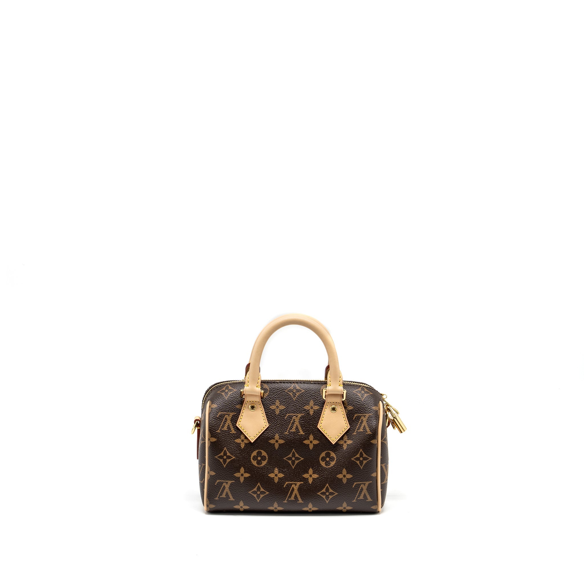 AAA Replica Louis Vuitton LV SPEEDY BANDOULIERE 20 MONOGRAM CANVAS BLACK STRAP GHW