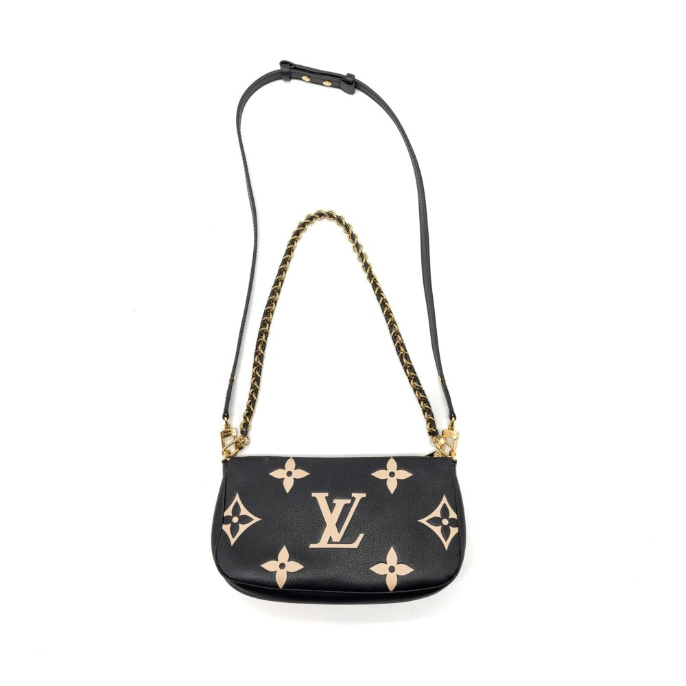 AAA Replica Louis Vuitton LV MULTI POCHETTE MONOGRAM EMPREINTE BLACK GHW