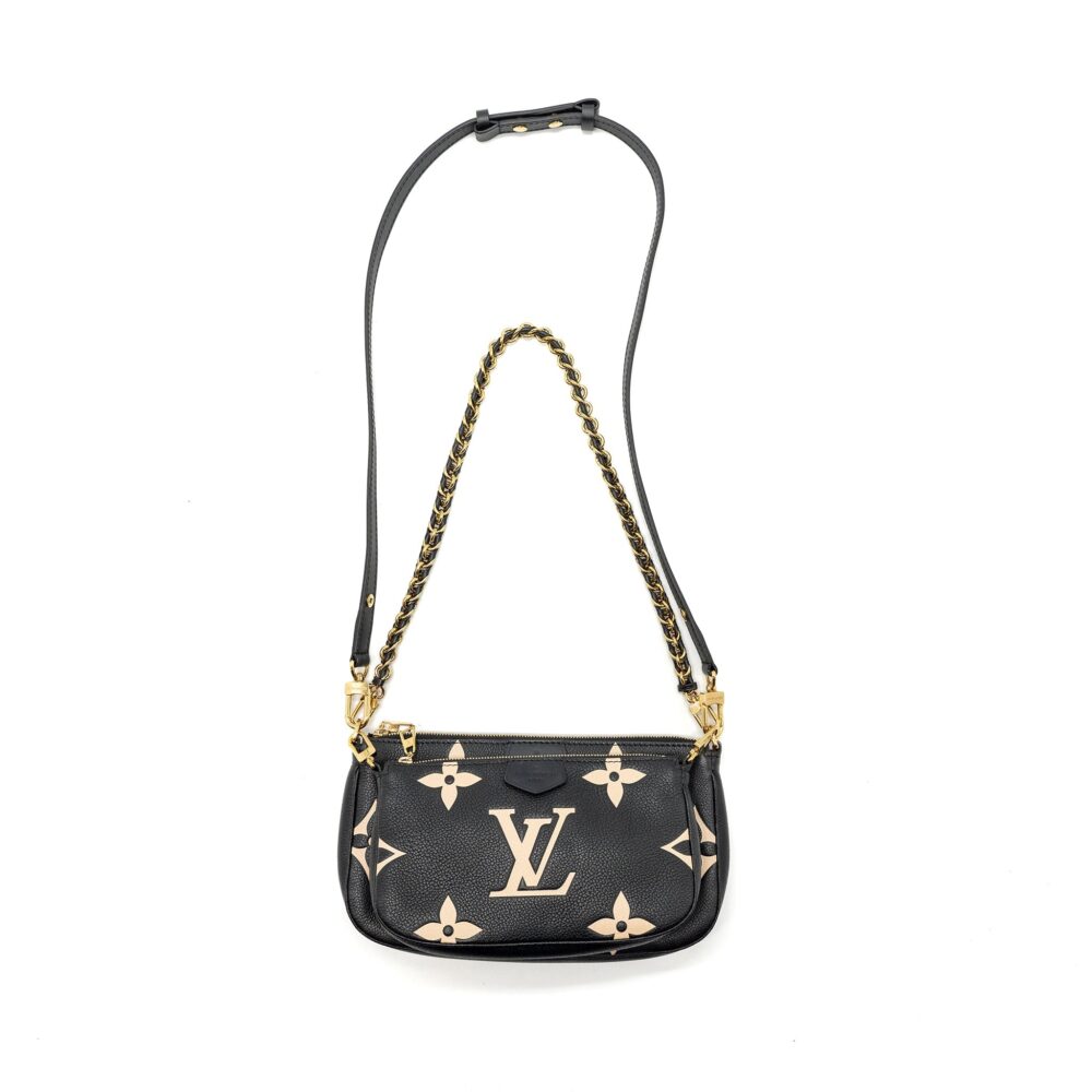 AAA Replica Louis Vuitton LV MULTI POCHETTE MONOGRAM EMPREINTE BLACK GHW