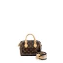 AAA Replica Louis Vuitton LV SPEEDY BANDOULIERE 20 MONOGRAM CANVAS BLACK STRAP GHW