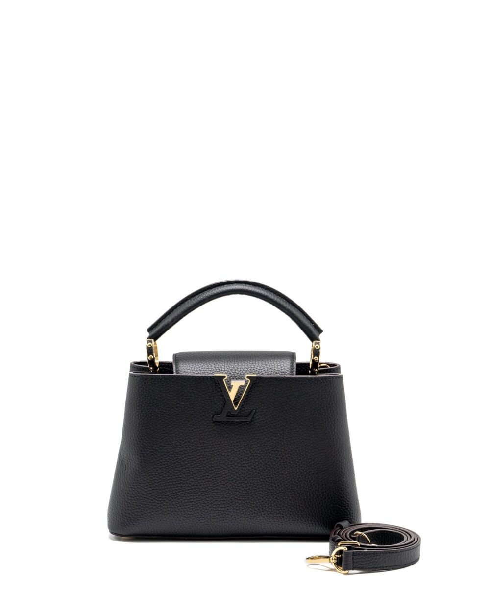 AAA Replica Louis Vuitton LV CAPUCINES BB CALFSKIN BLACK GHW