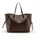 AAA Replica Louis Vuitton LV NEVERFULL GM DAMIER EBENE WITH GHW