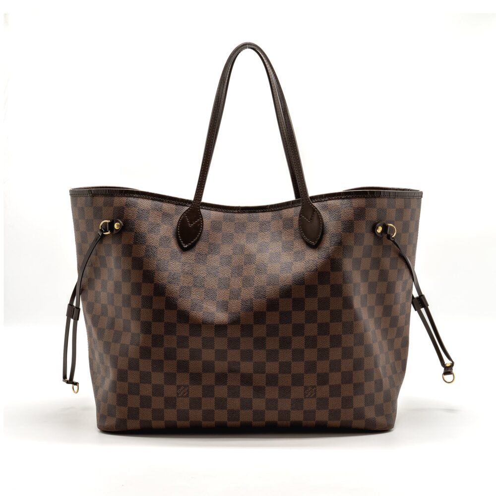 AAA Replica Louis Vuitton LV NEVERFULL GM DAMIER EBENE WITH GHW