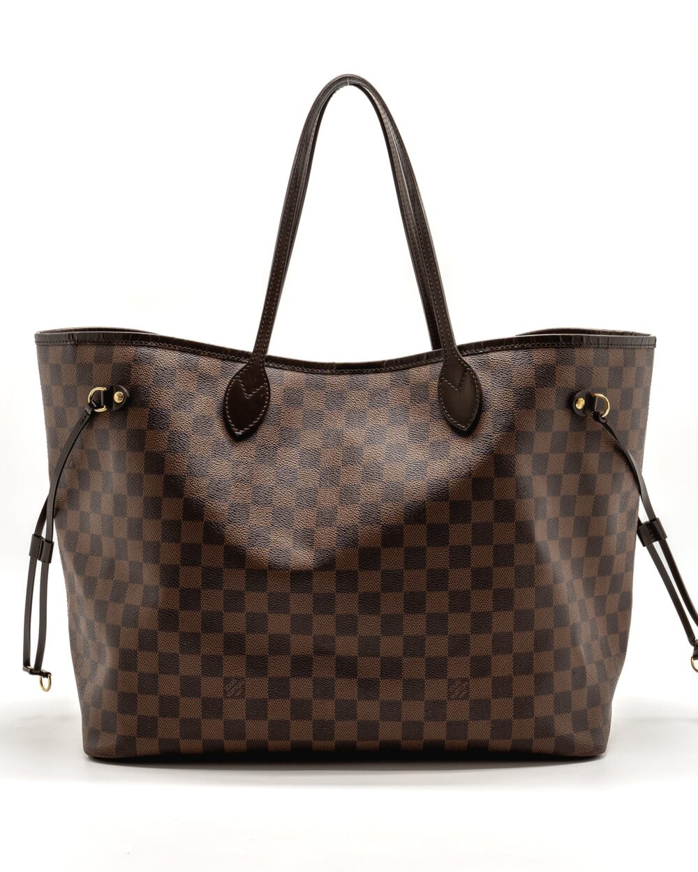 AAA Replica Louis Vuitton LV NEVERFULL GM DAMIER EBENE WITH GHW