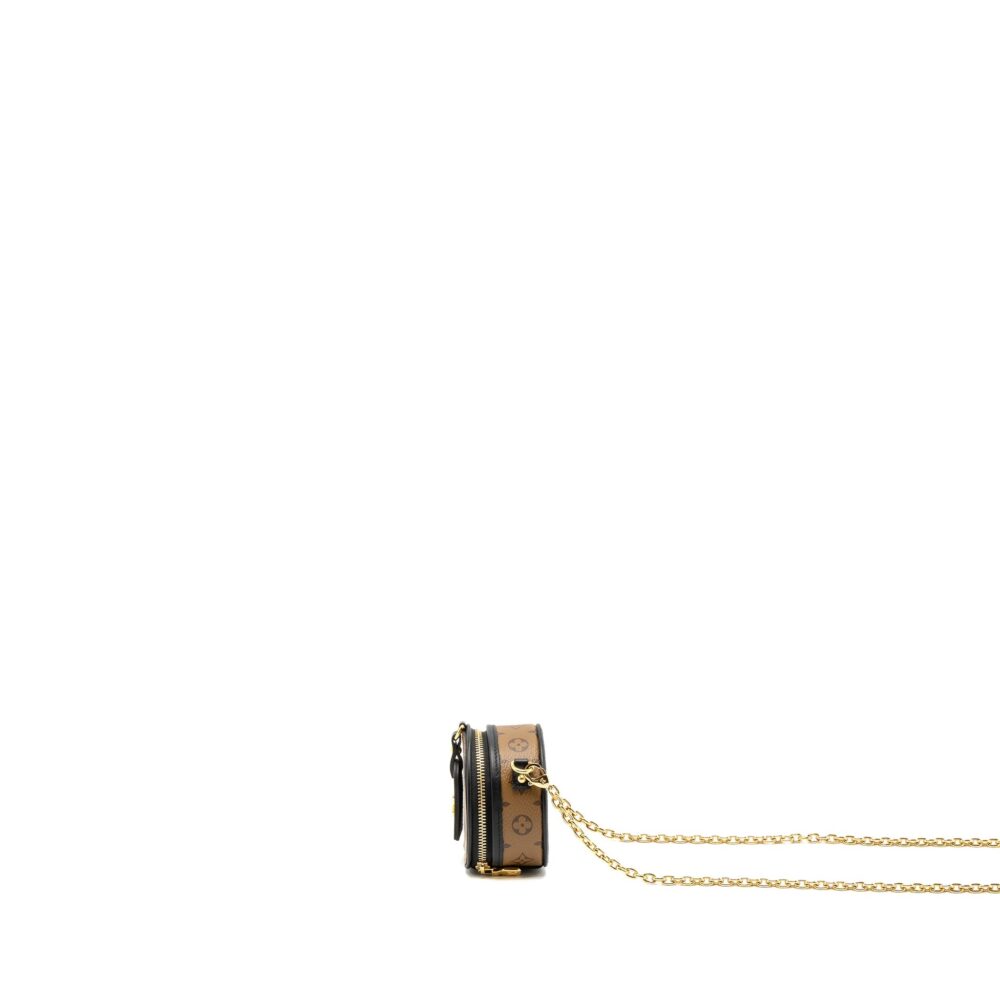 AAA Replica Louis Vuitton LV CHAPEAU NECKLACE/CHAIN BAG MONOGRAM REVERSE CANVAS BLACK GHW