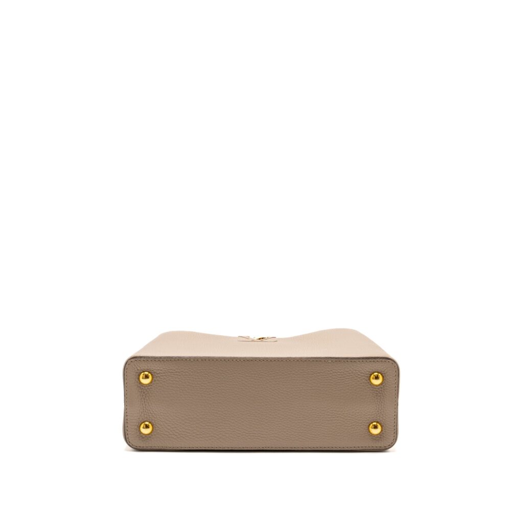AAA Replica Louis Vuitton LV CAPUCINES PM CALFSKIN GREY GHW