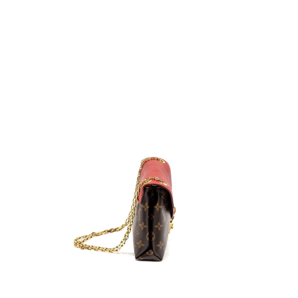 AAA Replica Louis Vuitton LV PALLAS CHAIN BAG MONOGRAM CANVAS/LEATHER RED GHW