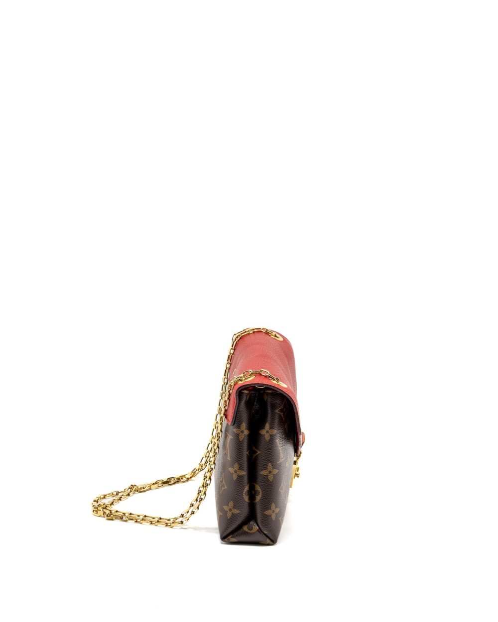 AAA Replica Louis Vuitton LV PALLAS CHAIN BAG MONOGRAM CANVAS/LEATHER RED GHW 