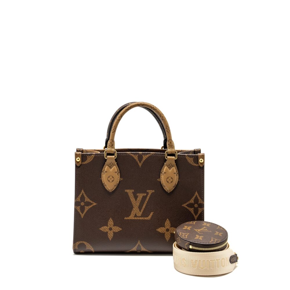 AAA Replica Louis Vuitton LV ONTHEGO PM MONOGRAM REVERSE CANVAS GHW